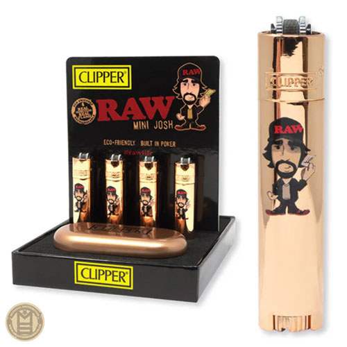 RAW Mini Josh Rose Gold Metal Clipper Lighter